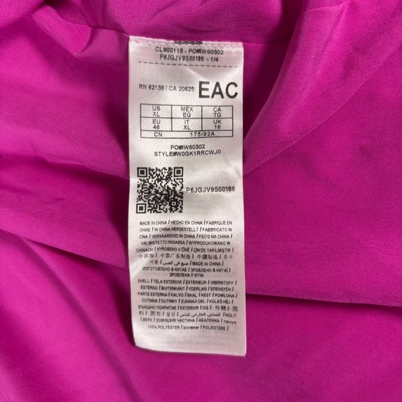 GUESS Midi Wrap Dress Womens XL Magenta Paisley Print Long Sleeve Western Boho - Picture 14 of 16